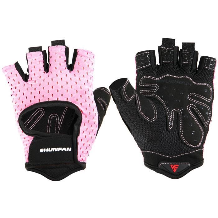 Acheter Gants de sport pour femmes et hommes, haltérophilie, fitness, entraînement sportif, gants d'exercice, antidérapants, respirants, sans doigts, gants de cyclisme