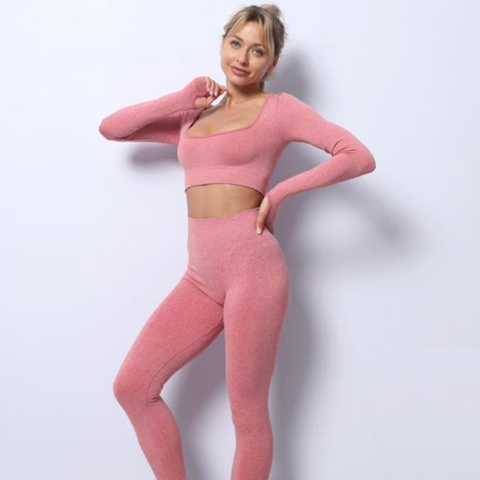 Ensemble de vêtements de sport pour femme - Costume de yoga fitness tricoté  sans couture - Rouge GO™ Rouge - Cdiscount Sport
