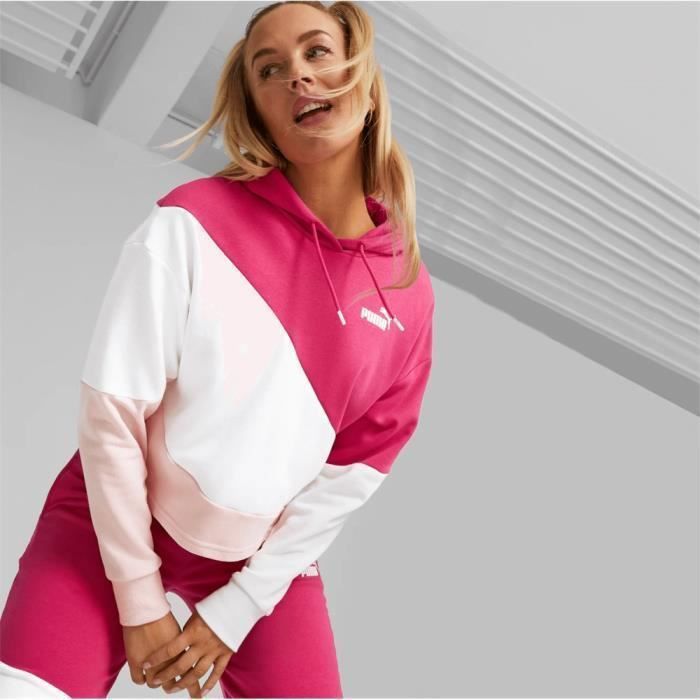 Sweats PUMA Power Cat Hoodie Beige,Blanc,Rose Femme/Adulte Beige