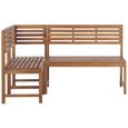 Ensemble de bancs d'angle pour balcon en bois d'acacia TREIA-3