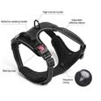 FLY14380-Harnais de chien Vest pour animaux de compagnie Noir rembourré Non-Pull réglable Reflective Confortable Confirmer Solidab-3