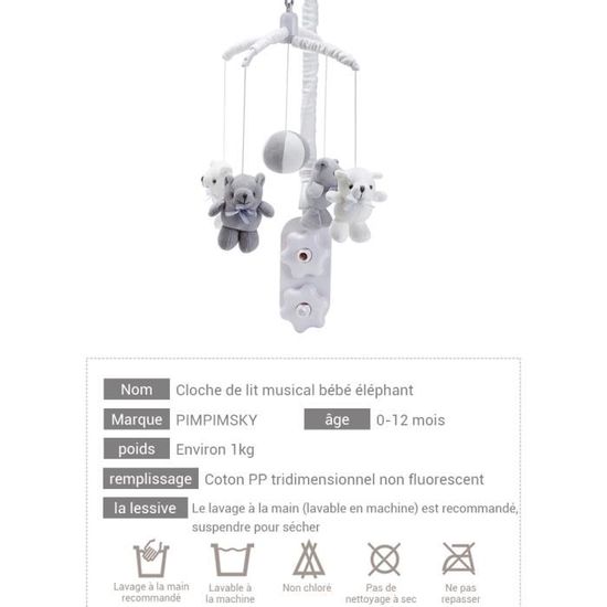Pimpimsky Mobile Musical Lit Bebe 0 2 Ans Poussette Rotative Chevet Grizzly Jouet Avec Musique Douce Pour Nouveau Ne Garcon Fille Cdiscount Puericulture Eveil Bebe