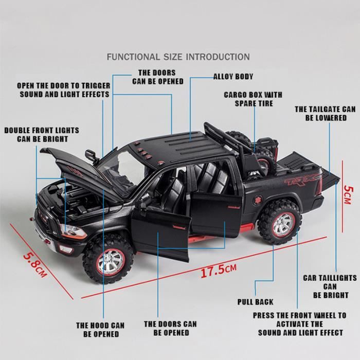 Couleur blanche modèle de voiture Dodge RAM en alliage 1:32 pour enfant,  jouet de collection, camion, véhicul - Cdiscount Jeux - Jouets