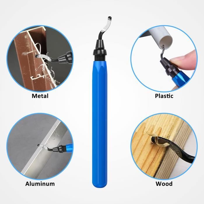 Outil D'ébavurage Avec 10 Lames BK3010 HSS - Pour Métal, Plastique, Impression 3D, Bois, Aluminium, Cuivre