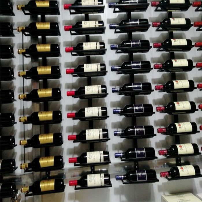 Dripex Étagère Murale Pour 11 Bouteilles - Porte-Bouteilles En Métal Noir Pour Cuisine, Bar Et Cave à Vin