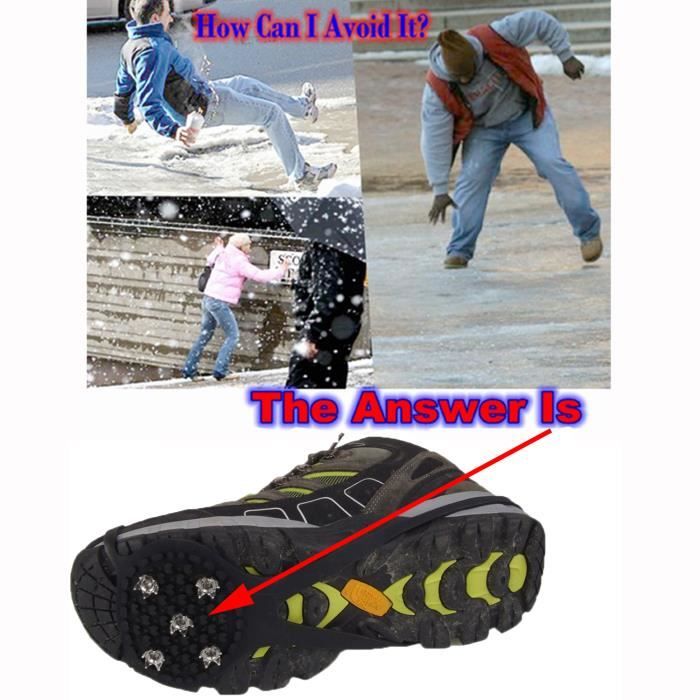 26 Dents Crampons Marche Traction Crampons Anti-Glace Neige Poignées