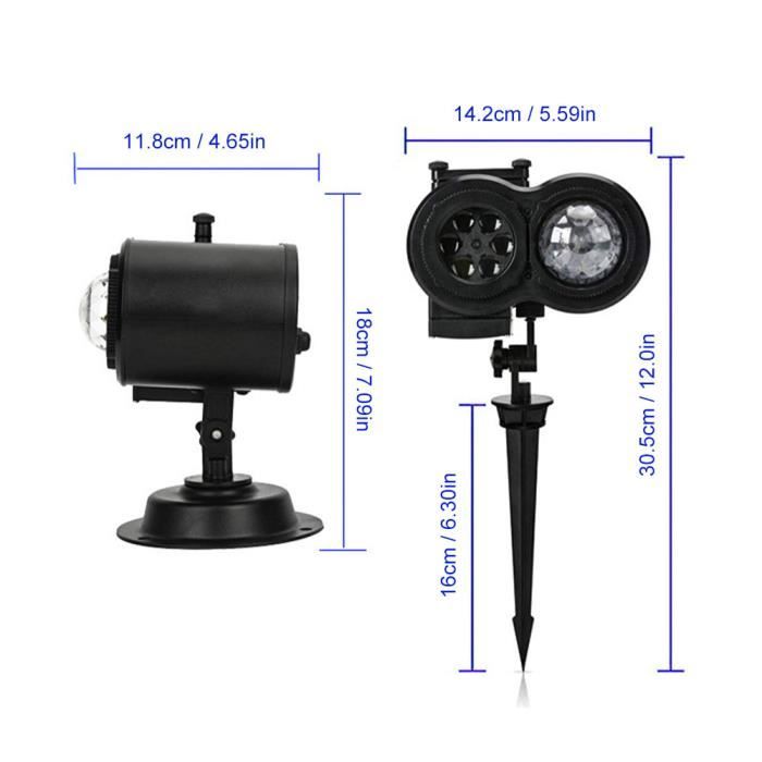 Projecteur De Noël Extérieur - 5W, 7 Modes Luciole, Télécommande Et Minuterie - Étanche IP65 Pour Fêtes