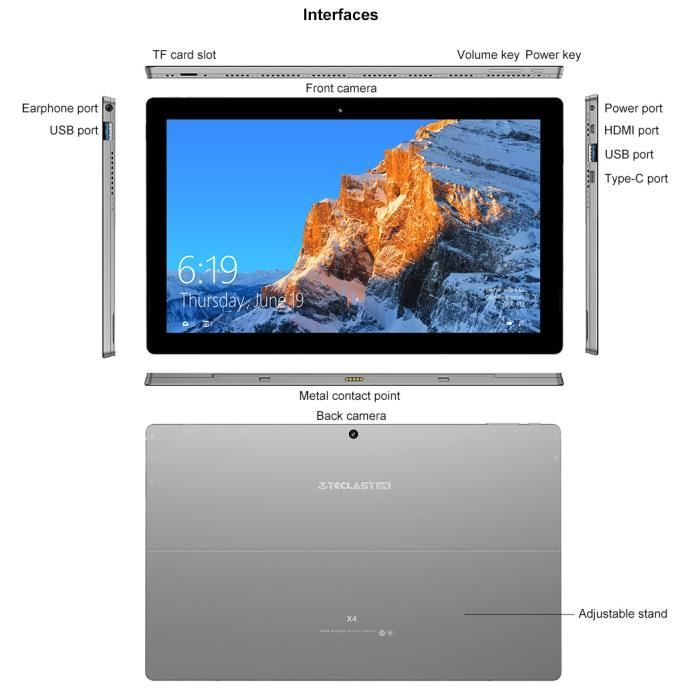 Tablette Tacticle 2 en 1-Teclast X4 Tablet Laptop3