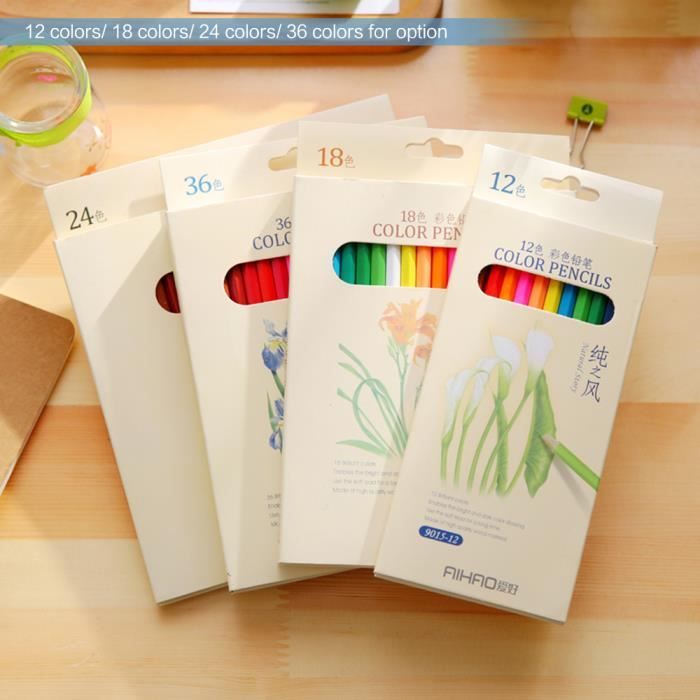 Ensemble de Crayons de couleur - multi couleurs - 12x pièces - dessin pour  enfants/adultes