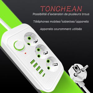 Multiprise Electrique Usb C 12 Prises, Multiprise Parafoudre Jusqu'À