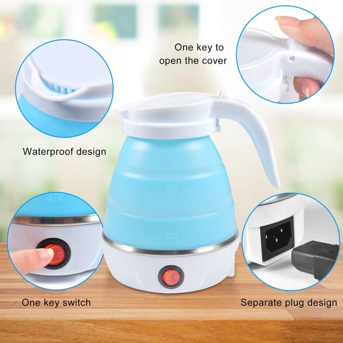 Chaudière À Eau De Voyage Portable Pliable En Silicone De Qualité