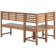 Ensemble de bancs d'angle pour balcon en bois d'acacia TREIA-5