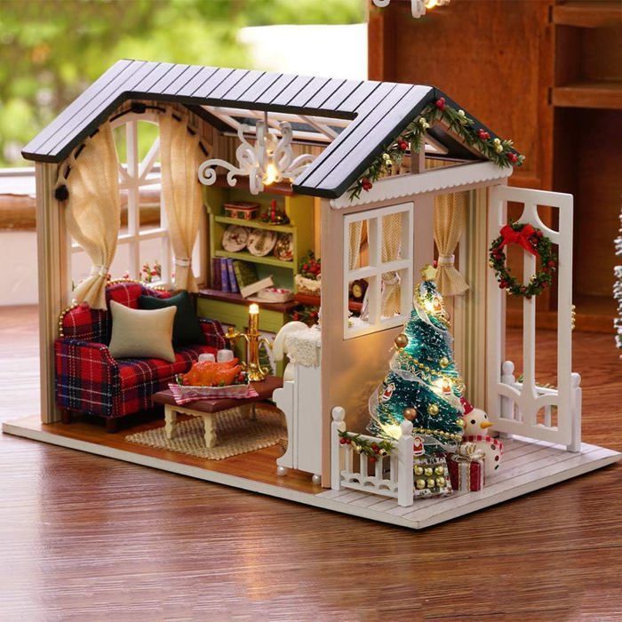 Kit De Maison De Poupée Miniature à Faire Soi-même Avec Meubles, à L Kit De Maison De Poupée Miniature à Faire Soi-même Avec Meubles, à L