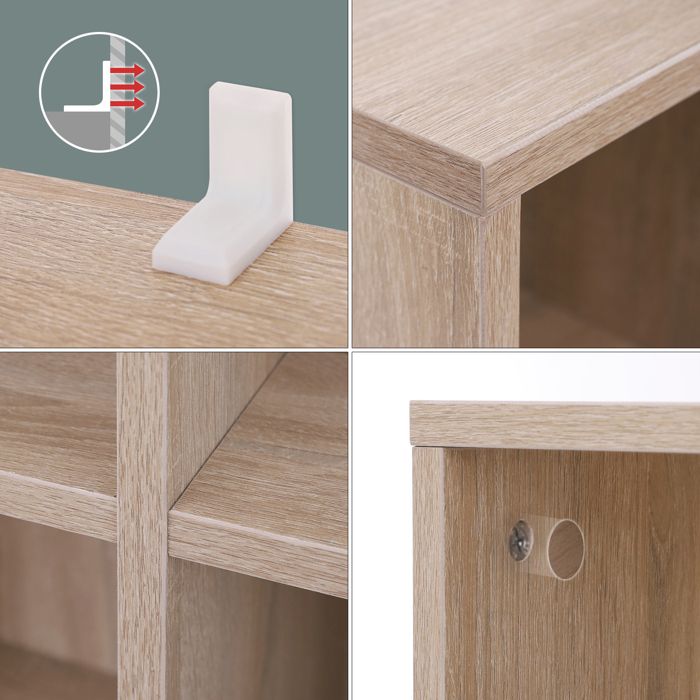 Bibliothèque Étagère 8 Compartiments VASAGLE - Meuble Rangement Blanc - 120 Kg Charge Max - Pour Salon, Bureau (30x65x129 Cm)