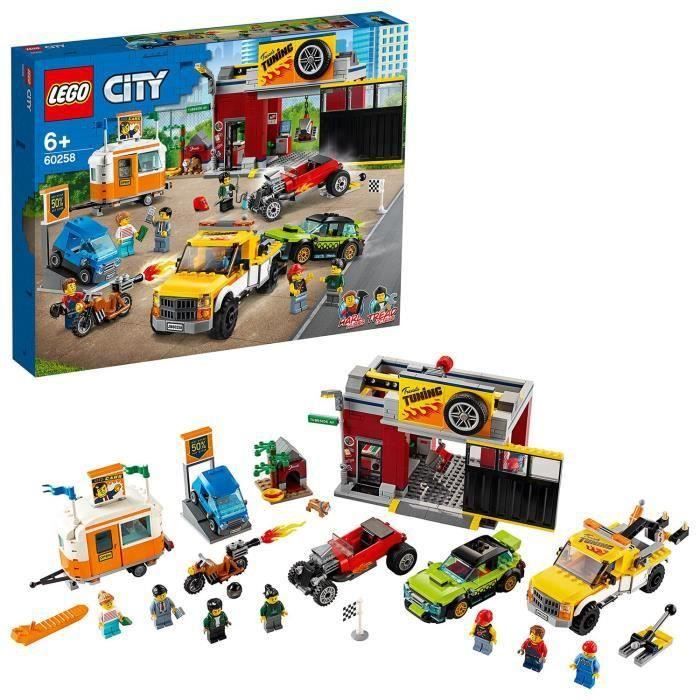 LEGO® City 60258 L’atelier de tuning, Garage Petites Voitures, Idée Cadeau et Jouet Camion pour Enfants de 6 ans et +