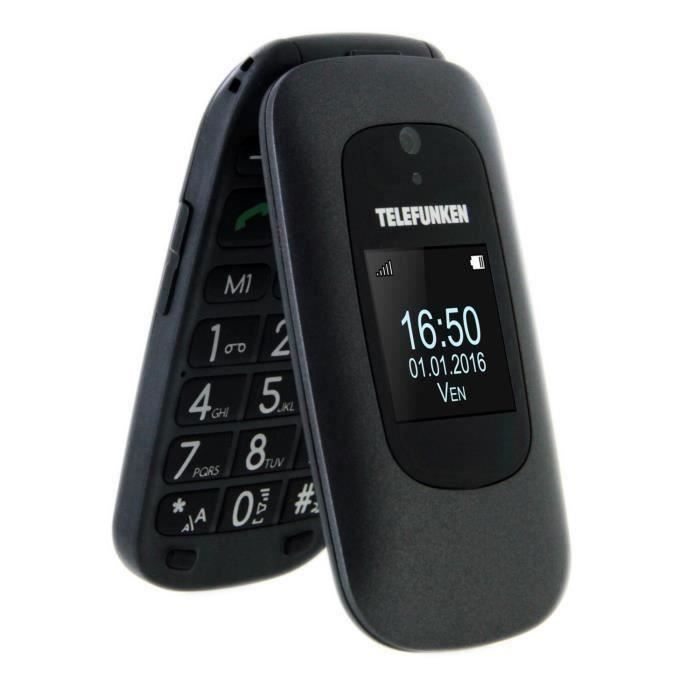 TELEFUNKEN Téléphone mobile à clapet TM 250 IZY Senior Noir