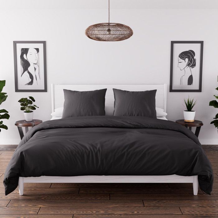 Parure housse de couette - SOLEIL DOCRE - ParureCouette33002 - Noir - Microfibre lavée - 240x220 cm Parure housse de couette - SOLEIL DOCRE - ParureCouette33002 - Noir - Microfibre lavée - 240x220 cm