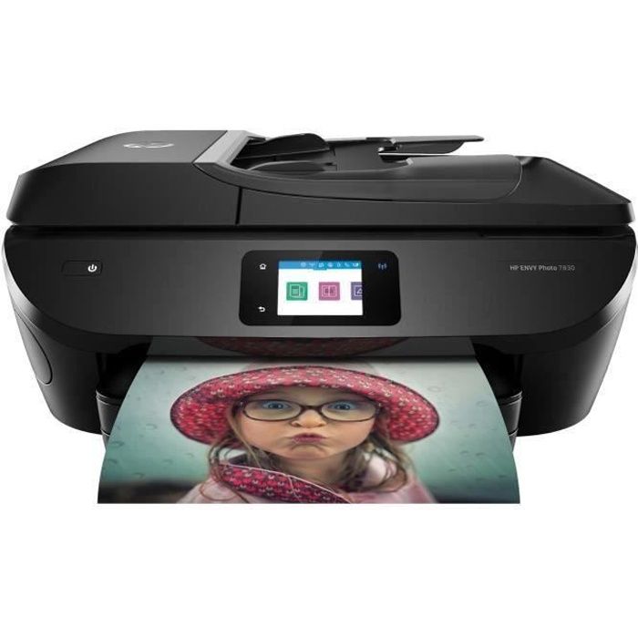 HP Imprimante tout en un Envy Photo 7830 - Éligible Instant Ink 70% d'économies sur l'encre