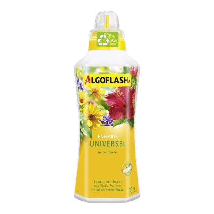Engrais Universel - ALGOFLASH - 750 mL - Convient à toutes les plantes - Avec oligo-éléments