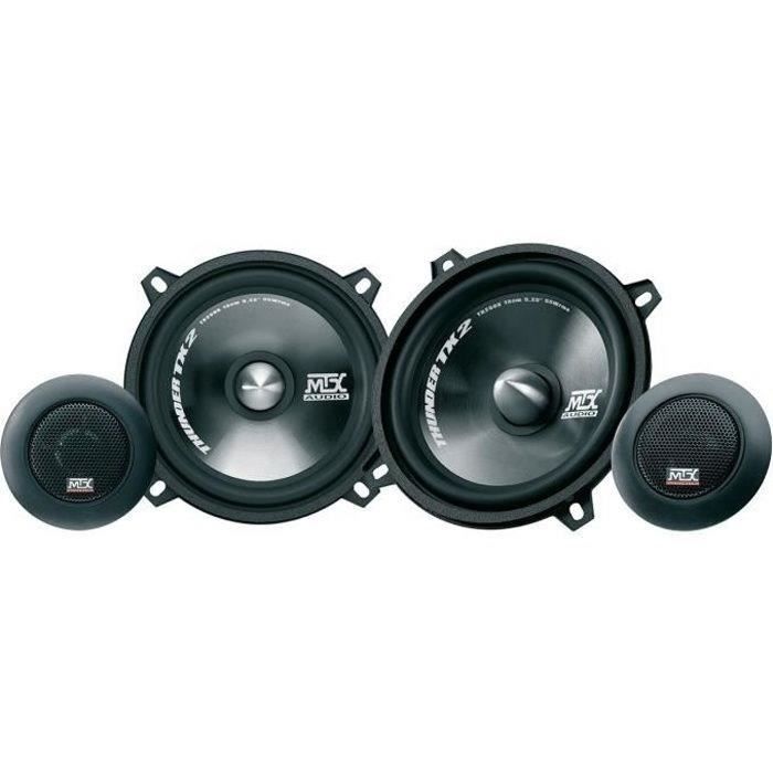 MTX TX250S Haut-parleurs voiture Kit 2 voies 13cm 55W RMS 4? tweeter néodyme 25mm dôme soie membrane