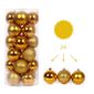 8cm Boule De Noël Doré 24pcs Couleur Décoration De Noël Pour Sapin De Noel Ornements En Plastique Brillant