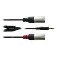 Câble audio en Y 1,8M CORDIAL, jack REAN 3,5MM/2x XLR M-0