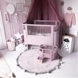 BIR23679-Tapis Chambre Bébé Rose Enfant Antidérapante Ronde En Coton Couverture Jouer Décoration Pour Enfants Entre 0-6 Ans-0