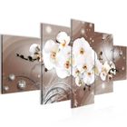 Runa art Tableau Décoration Murale Fleurs 200x100 cm - 5 Panneaux Deco Toile Prêt à Accrocher 006351b