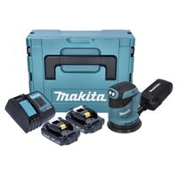 Makita DBO180SYJ Ponceuse excentrique sans fil 125mm 18V + 2x Batteries 1,5Ah + Chargeur + Coffret Makpac