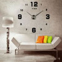 Grande horloge murale 3D - Moderne et Design - Noir