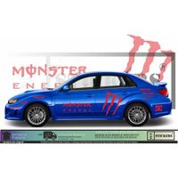 Subaru Impreza WRC rally Monster energy sponsoring - ROUGE - Kit Complet  - voiture Sticker Autocollant