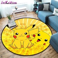 Hct-2311 Tapis rond imprimé Pikachu pour enfants mignon Kawaii Pokémon tapis de sol pour salon antidérapant Diameter 60cm