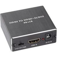 Extracteur Audio HDMI, 4K * 2K Convertisseur Séparateur Audio HDMI Convertisseur HDMI vers HDMI + SPDIF + Adaptateur Convertisseur