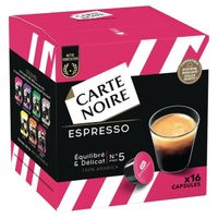 LOT DE 10 - CARTE NOIRE Café capsules Espresso N°5 Compatibles Dolce Gusto - 16 capsules de 8g