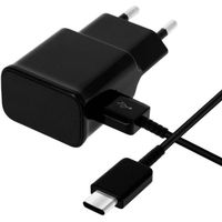 Cable USB-C + Chargeur Secteur Noir [Compatible Huawei P30 - P30 PRO - P30 LITE]Cable Type USB-C Chargeur Prise Murale[Phonillico®]