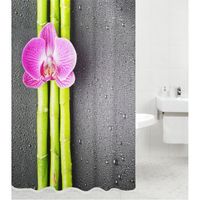 Rideau de douche Asia 180 x 200 cm | de haute qualité | 12 anneaux inclus | imperméable | effet anti-moisissures
