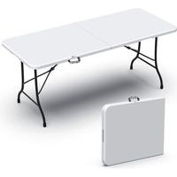 VOUNOT Table de camping pique nique pliable 180cm HDPE blanc