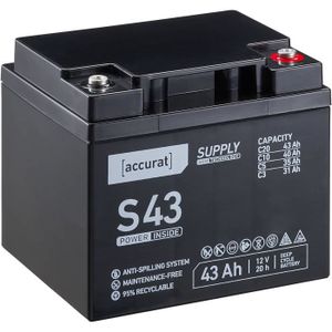BATTERIE VÉHICULE Accurat Supply S43 AGM Batterie de plomb 43 Ah