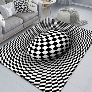 TAPIS tapis enfant tapis de chambre tapis couloir tapis cuisine Tapis d'illusion de Vortex 3D,moquette de sol pour - 60x90cm 24x35inch -E