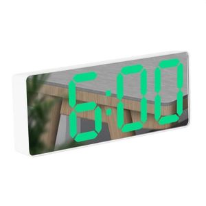 HORLOGE - PENDULE Réveil numérique miroir LED veilleuses thermomètre
