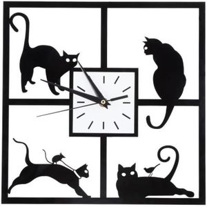 Chat Attrape Souris PENDULE HORLOGE MURALE CHAT ET SOURIS jeu Horloge Kitty amant cadeau