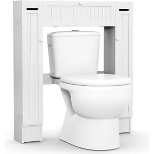 Meuble Wc Toilette 3 Etagere Pour Rangement Noir De Salle De