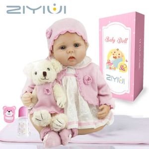 SALALIS poupée bébé fille Poupée simulée bébé fille en Silicone souple,  excellente jeux poupee Type de fermeture des yeux