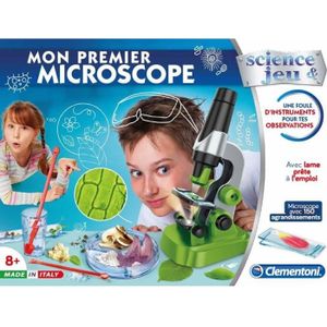 PHYNEDI Jeu De Science Microscope Bleu pour Enfants Kit Microscope Junior 100x 1200x Mallette Microscope avec Lampes LED pour Enfants et Adultes 