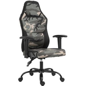 SIÈGE GAMING HOMCOM Fauteuil gaming militaire - chaise gamer - 