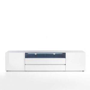meuble tv blanc laqué achat vente pas cher soldes