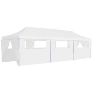 TONNELLE - BARNUM Tonnelle Pavillon HOME - Protection UV - Tente de réception escamotable - 8 parois 3x9 m Blanc|11884