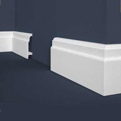 Plinthe Cache-tuyaux PROVISTON 91x41mm Blanc, Rail De Pose Caché - Longueur 2,4m