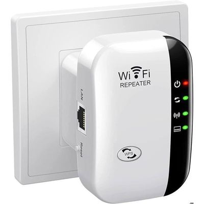 Répéteur WiFi 6 Antennes Puissant 300 Mbps – Amplificateur Signal 300 M², Mode Répéteur/AP/Routeur, 2 Ports LAN, Couverture Extérieure Intérieure Stable