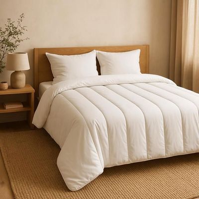 Pack Bébé Coton Percale Anti-Acariens Mortreux - Couette 80x120 + Oreiller 40x60 Toutes Saisons